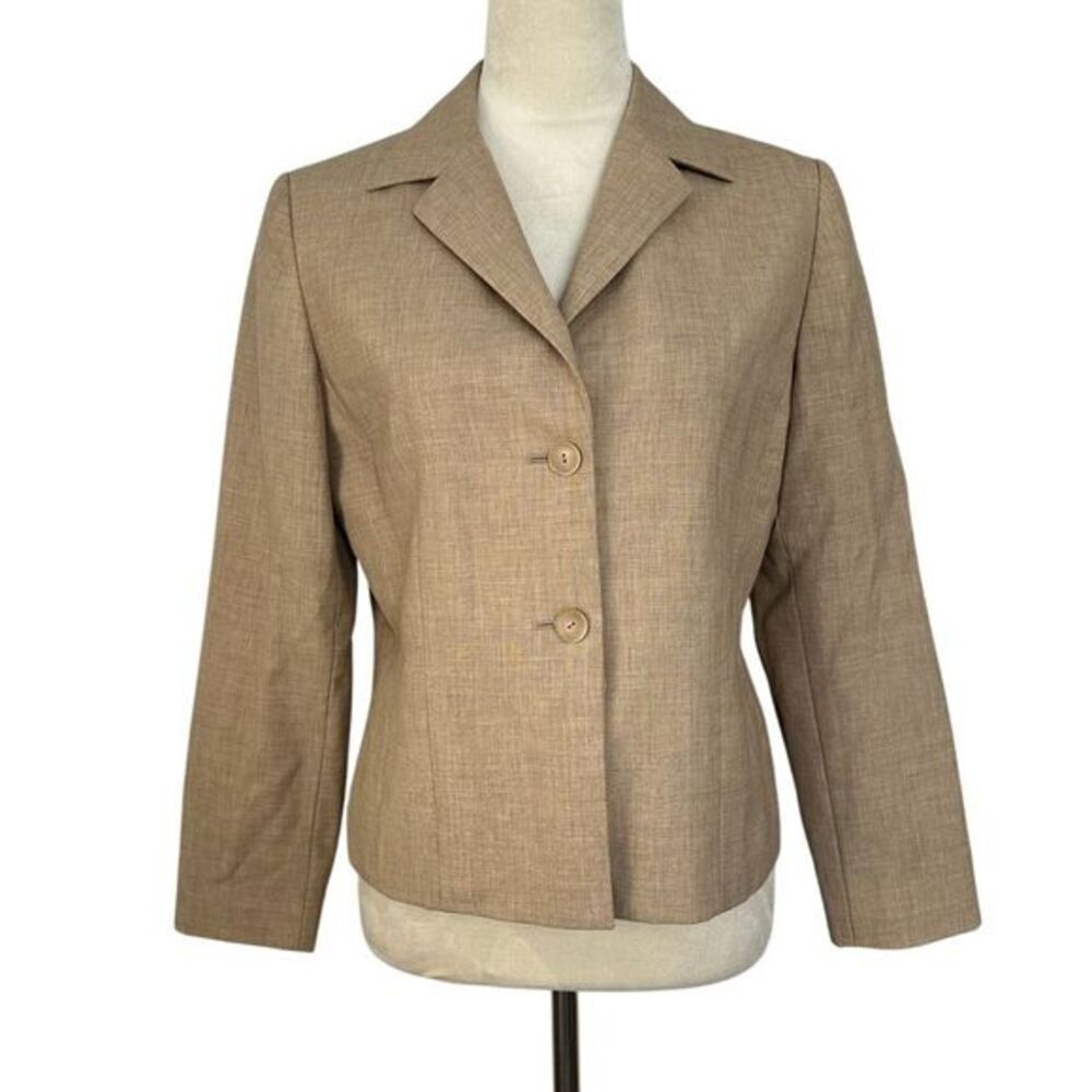 Vintage Pendleton Blazer‎ 100% Virgin Wool Career Jacket Tan Womens Petite 8